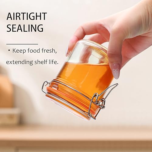 Miniatura 5 de Tarros de vidrio herméticos pequeños de 8 onzas con tapas, recipientes de vidrio para almacenamiento de alimentos con tapas, mini recipiente