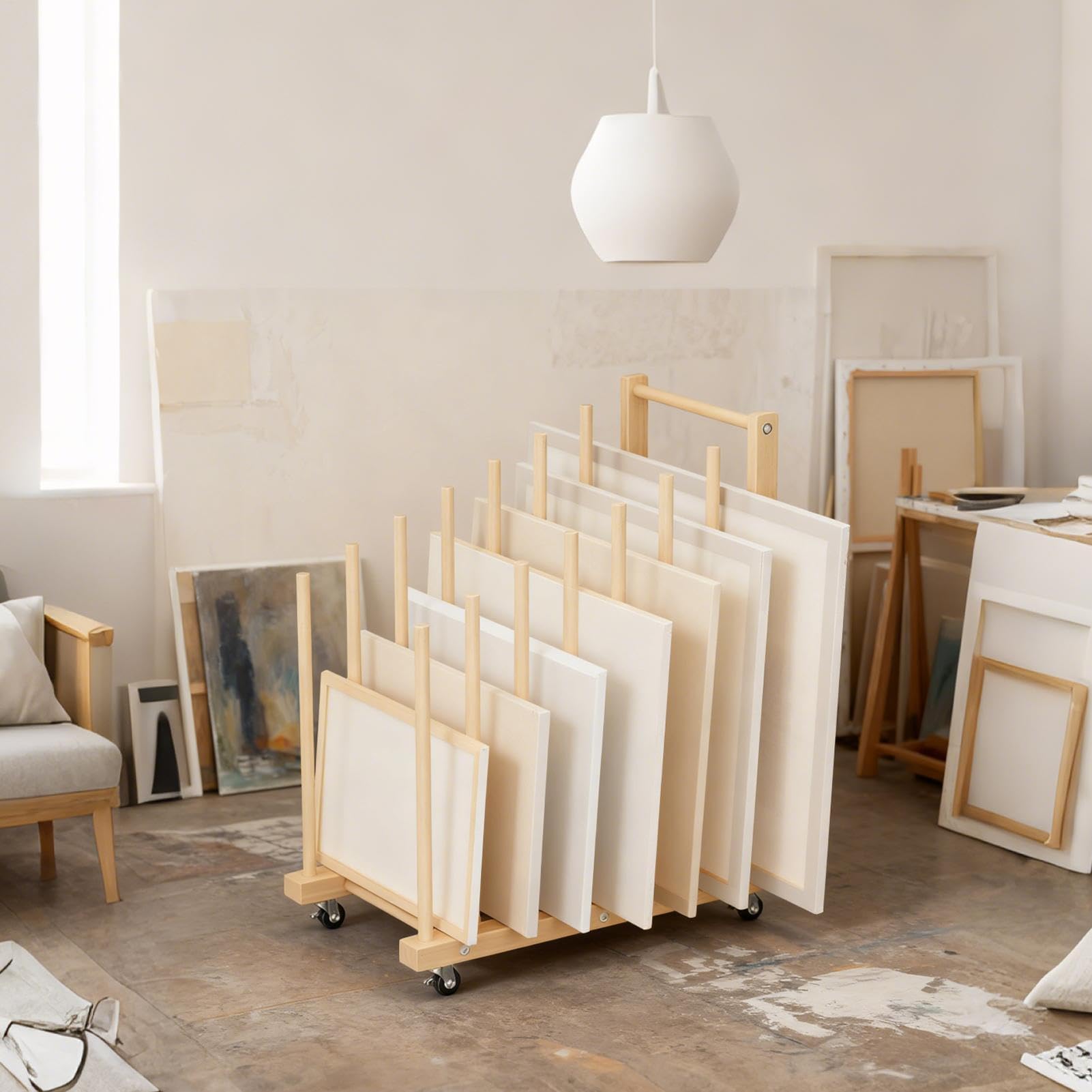 Generisch Estantería para Almacenar Arte - Soporte Duradero para Exposición,Almacenamiento para Lienzos,para Obras De Arte Pósteres Estudio Escritorio Papel