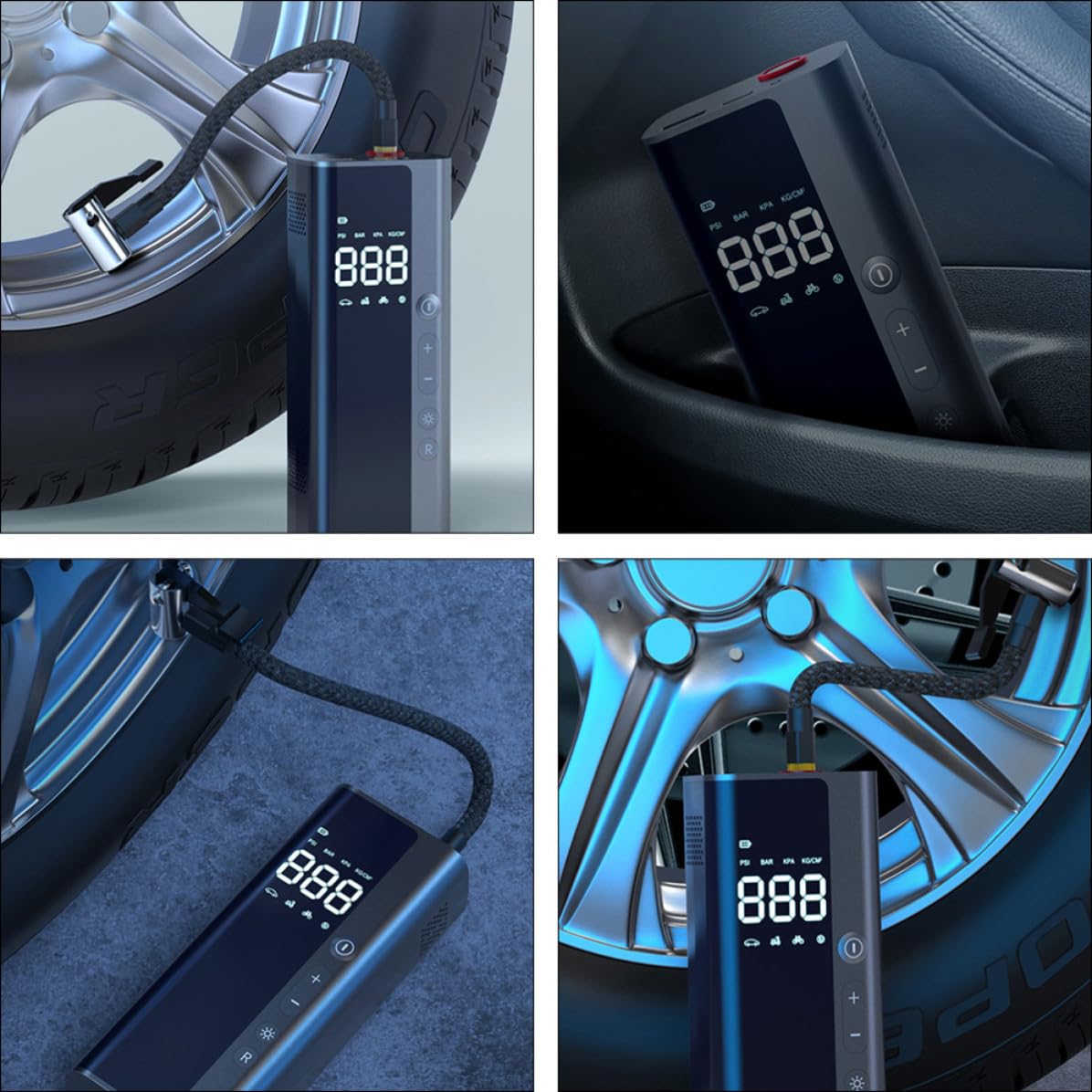 Inflador de Neumáticos para Coche 7,4v 60w Lectura de Presión