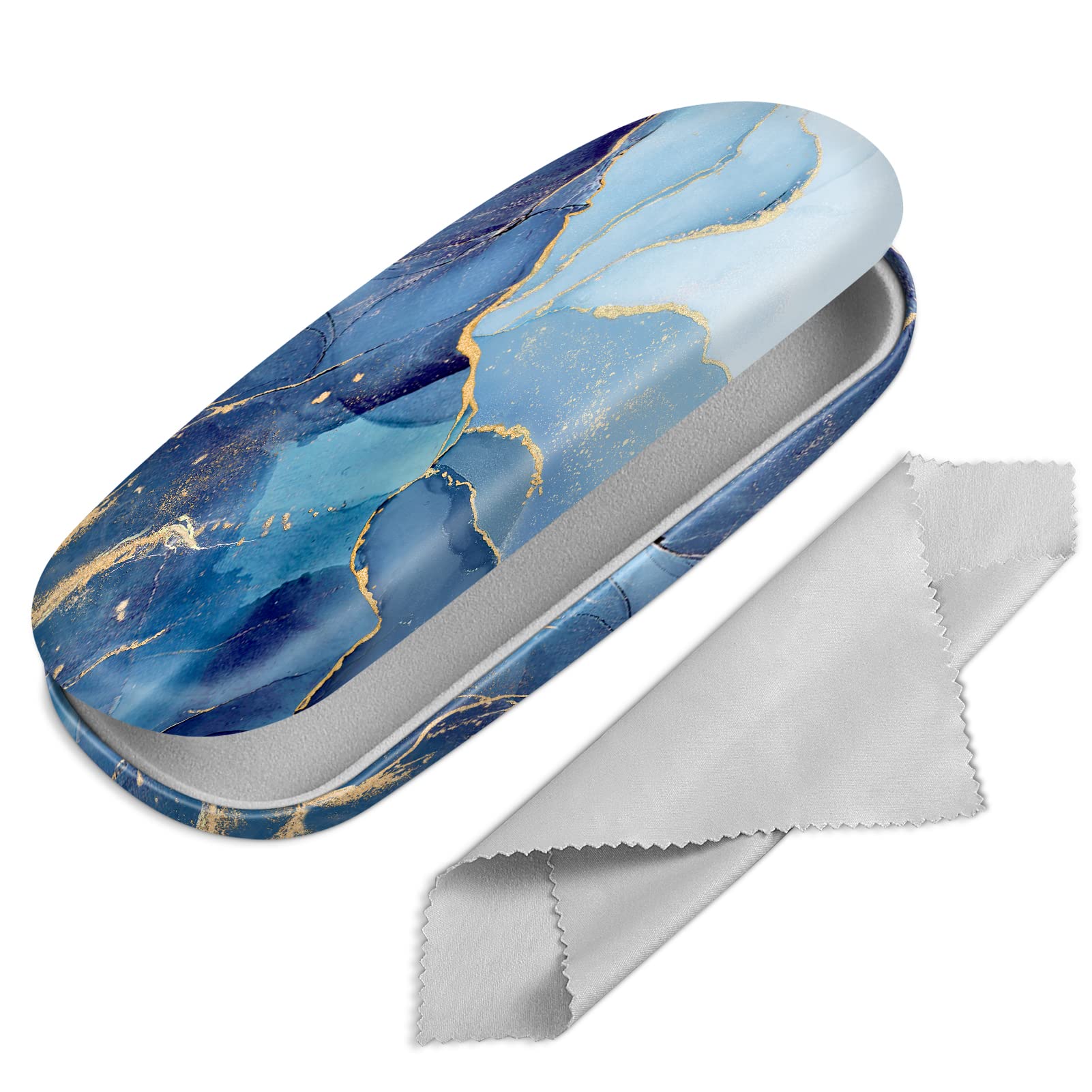FINTIE Hard Shell Glasses Case for Women Men - Fashion Reading Eyeglasses Case Protective Spectacle Cases with Cleaning Cloth