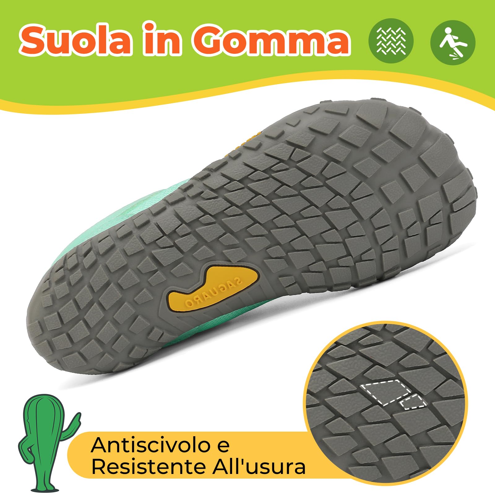 SAGUARO Barefoot Shoes Bambini Traspiranti Scarpe Barefoot Ragazzi Ragazze Scarpe Minimaliste Gr.24-36