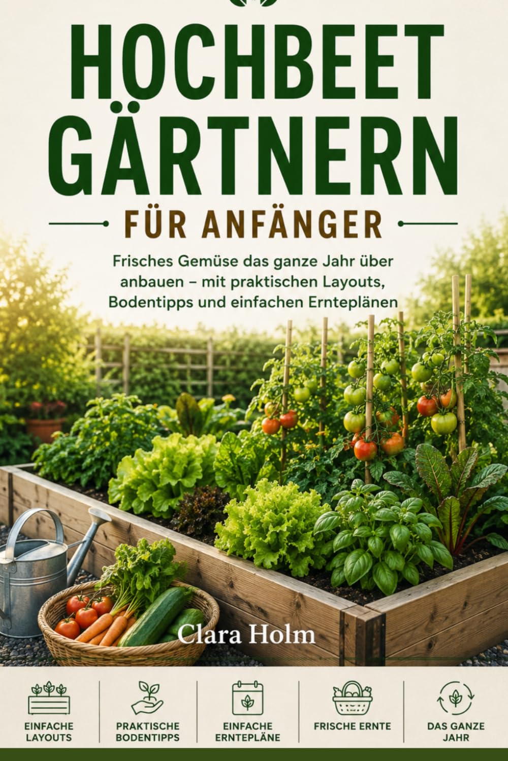 Hochbeetgarten für Anfänger: Pflanzen Sie das ganze Jahr über frisches Gemüse mit einfachen Layouts, Bodentipps und einfachen Ernteplänen