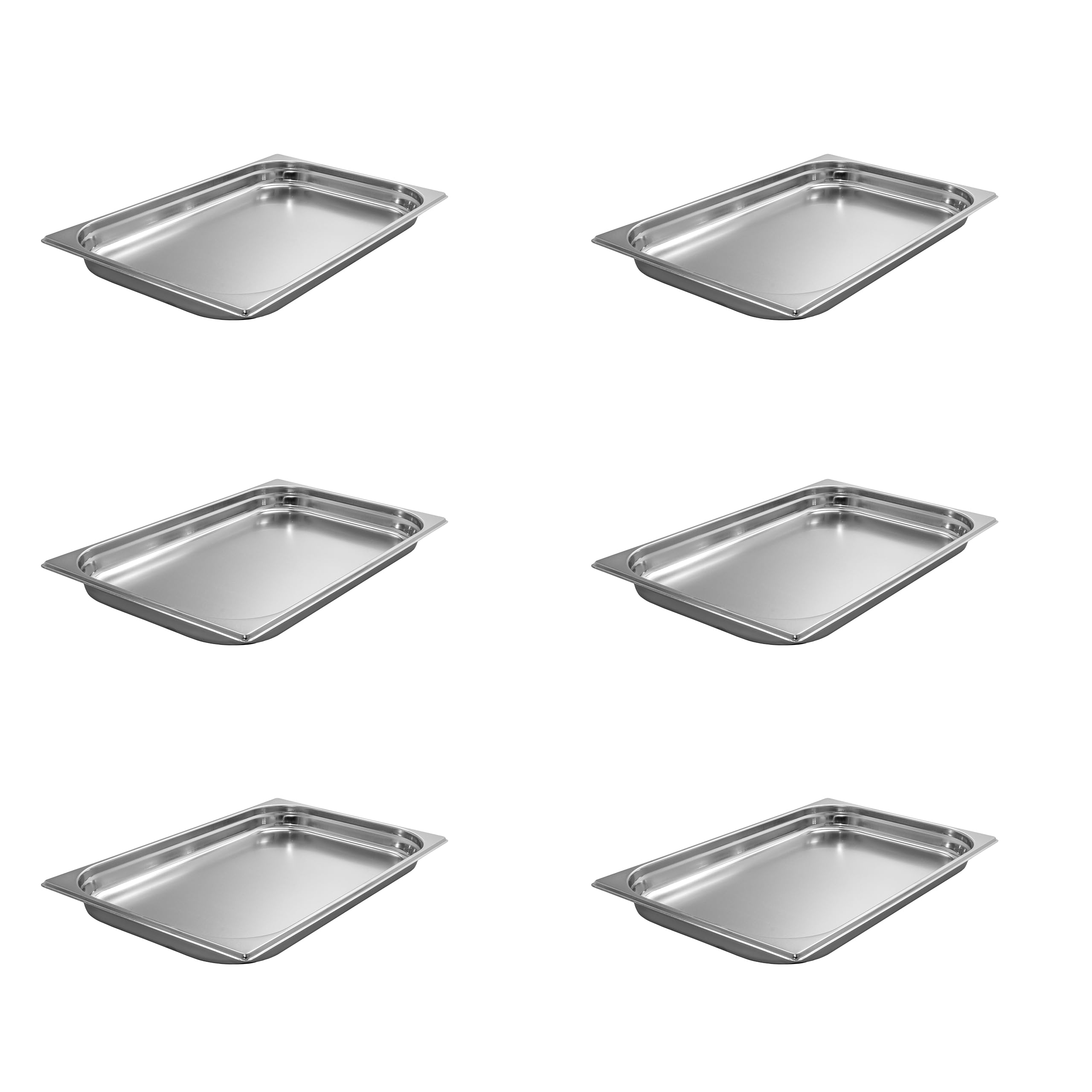 6 piezas GN 1/1 Contenedores Gastronorm Contenedores GN acero inoxidable 5,0 litros fondo 40mm Gastronorm