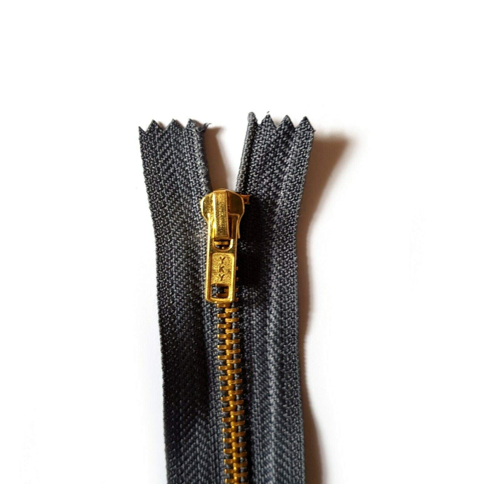 Soladirect Dark Grey 14Cm Zip Zipper For Trousers Jeans Handbag - No 4 Brass Closed End