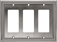 Vista 109 de Henne Bery Sunken Pearls - Placa de pared decorativa resistente para interruptor, cubierta para tomacorrientes (doble dúplex, níquel satinado)