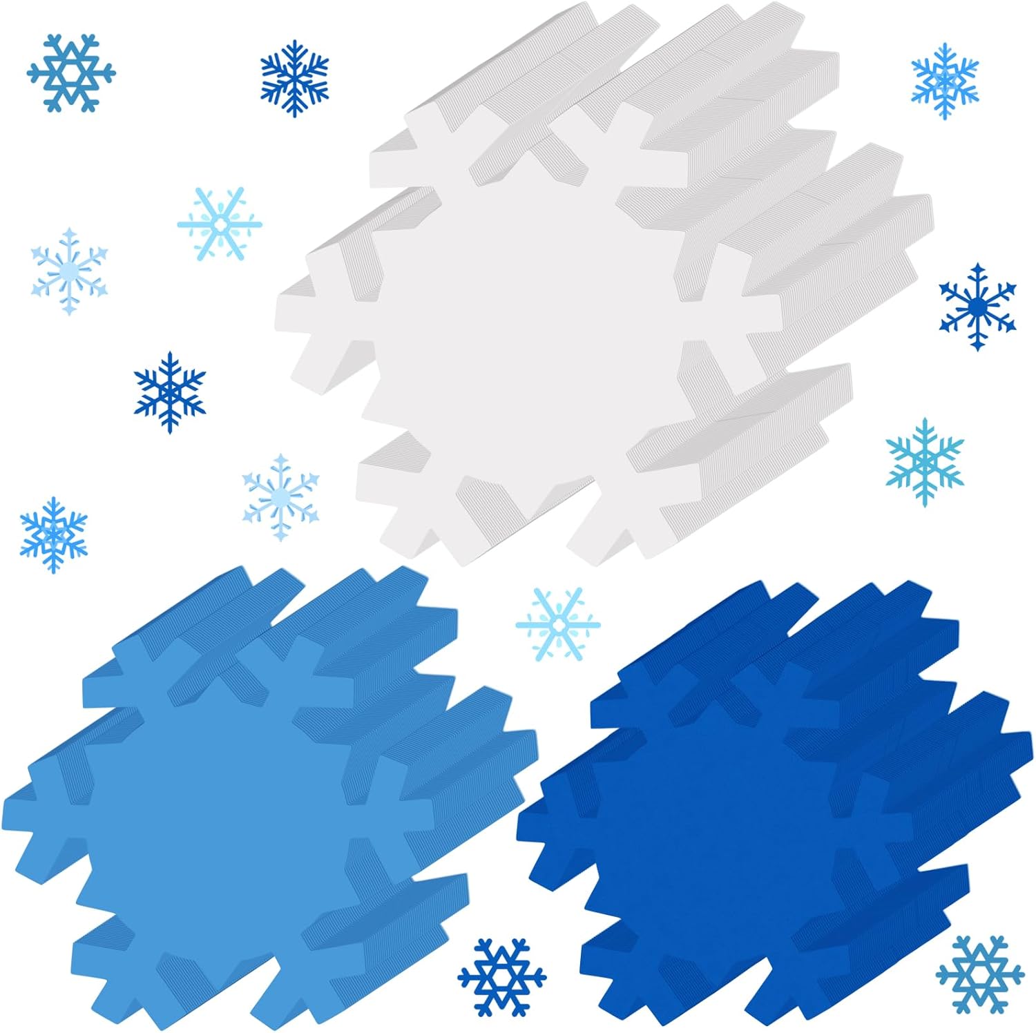 Domensi 720 Pcs Snowflake Paper Cutouts 3In 4In 5In Winter Snowflakes Shapes Die Cuts Snowflakes Bulletin Board Decoration for Party Office Home DIY Craft Supplies(Fresh Color)