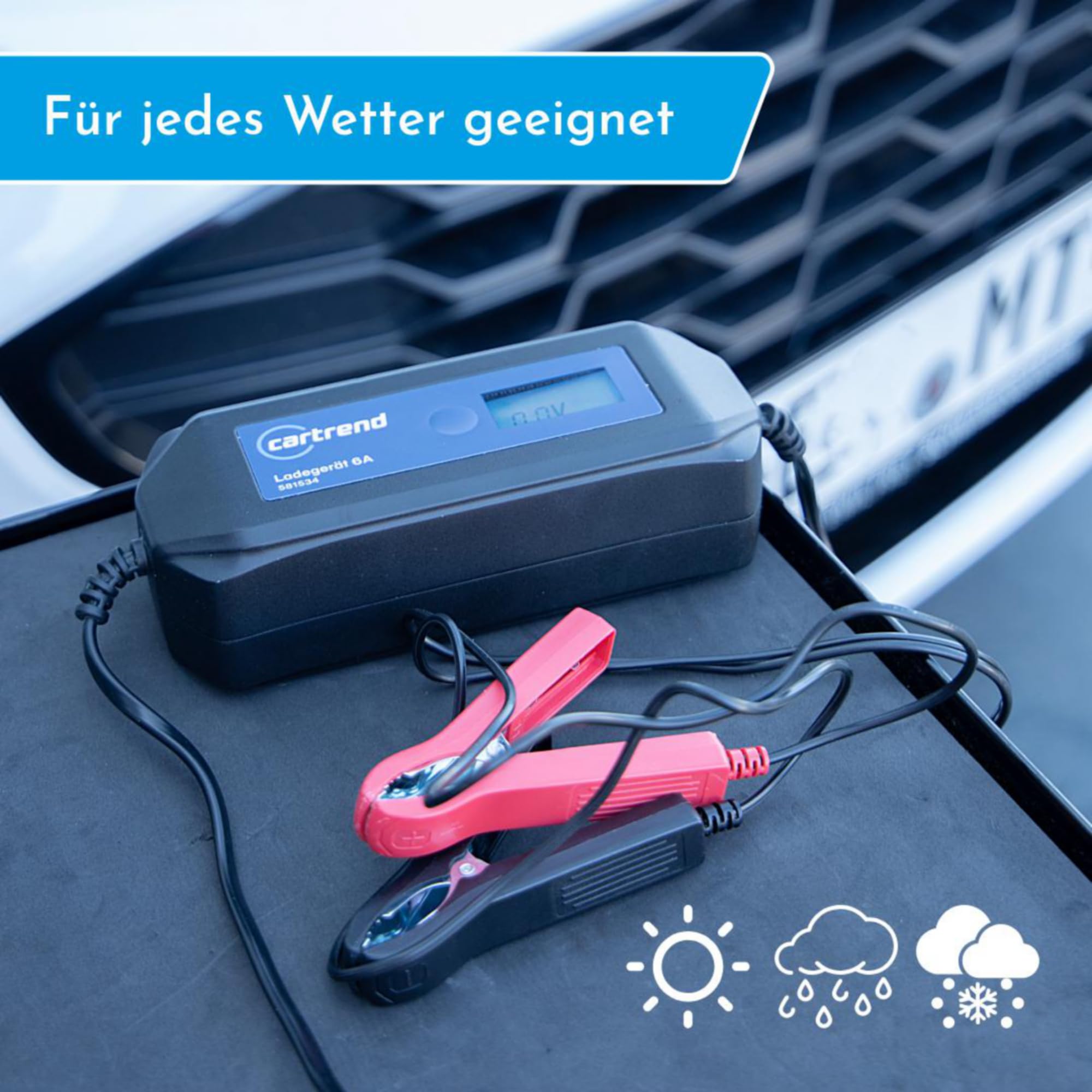 cartrend Ładowarka samochodowa DP 10.1 do funkcji automatycznego startu po awarii zasilania, nie wymaga konserwacji, kwasowo-ołowiowego, żelowego, EFB, AGM, samochodów osobowych, motocykli, łodzi i