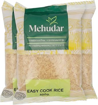 Mehudar Easy Cook Long Grain White Rice 400g   Infestation Free, Fluffy Separate Grains, Everyday Cooking Rice