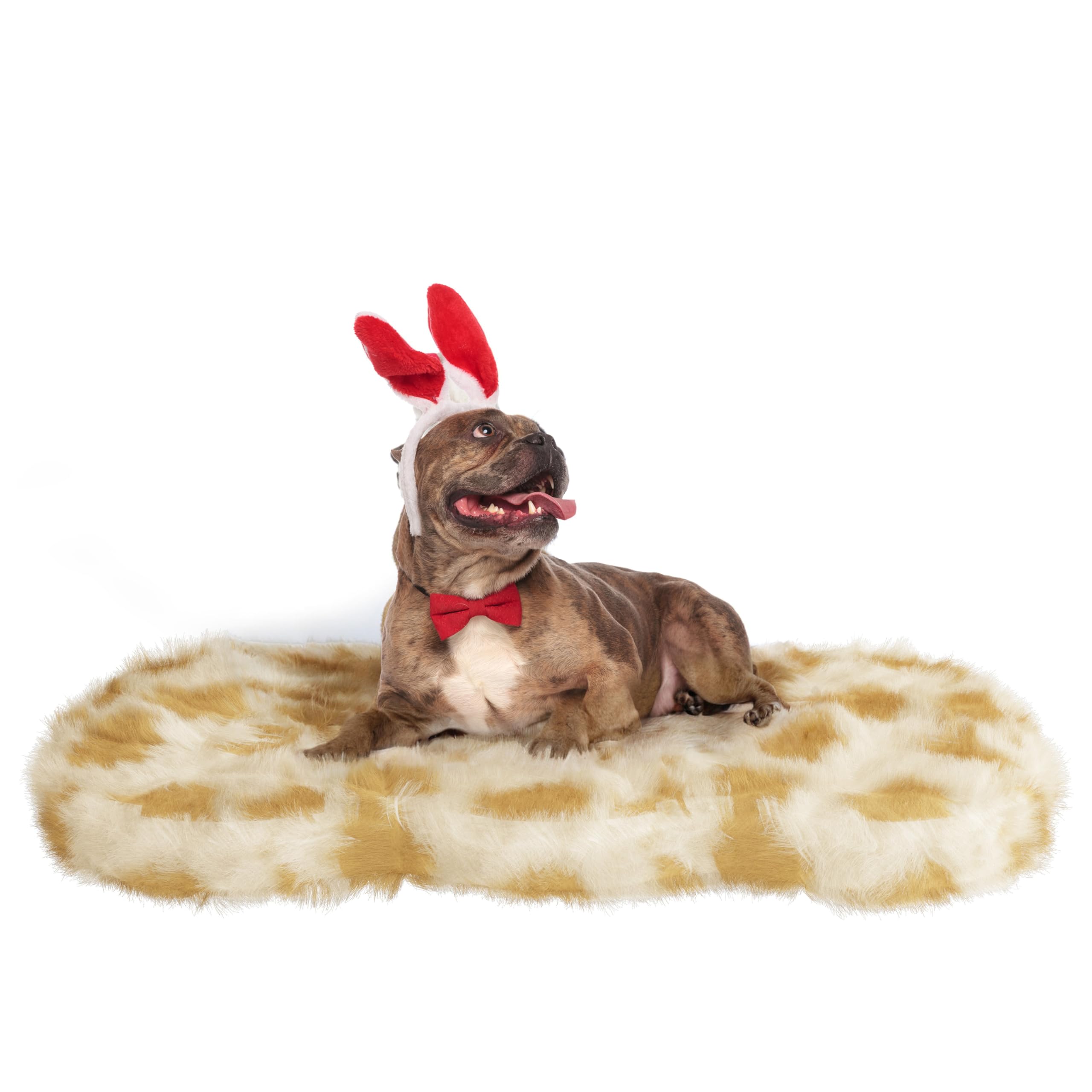 Luxus Fellteppich Orthopädisches Hundebett für Grosse Hunde, 127 x 80 x 8CM Kunstfell Hundebett Orthopädisch for Mittelgroße, Waschbar Lammfell Hundedecke für Wohnzimmer Dekor