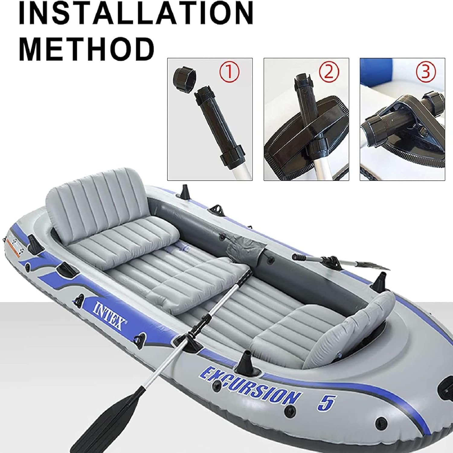 2er-Set Kajakpaddel 128 cm, verstellbares Kajak Paddel aus Aluminiumlegierung, abnehmbar & schwimmfähig, Paddel für Kajak, Kanu & aufblasbare Boote, Kajakfahren Zubehör