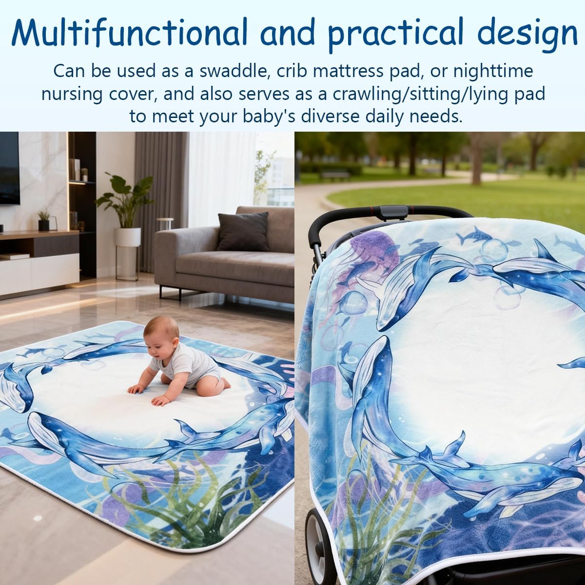 Swadding Blankets Blanket Throws Baby Monthly Milestone Blanket Soft Flannel Blanket for Boy & Girl, Baby Shower with Milestone Numbers and Frame, Large 47x47 Inches