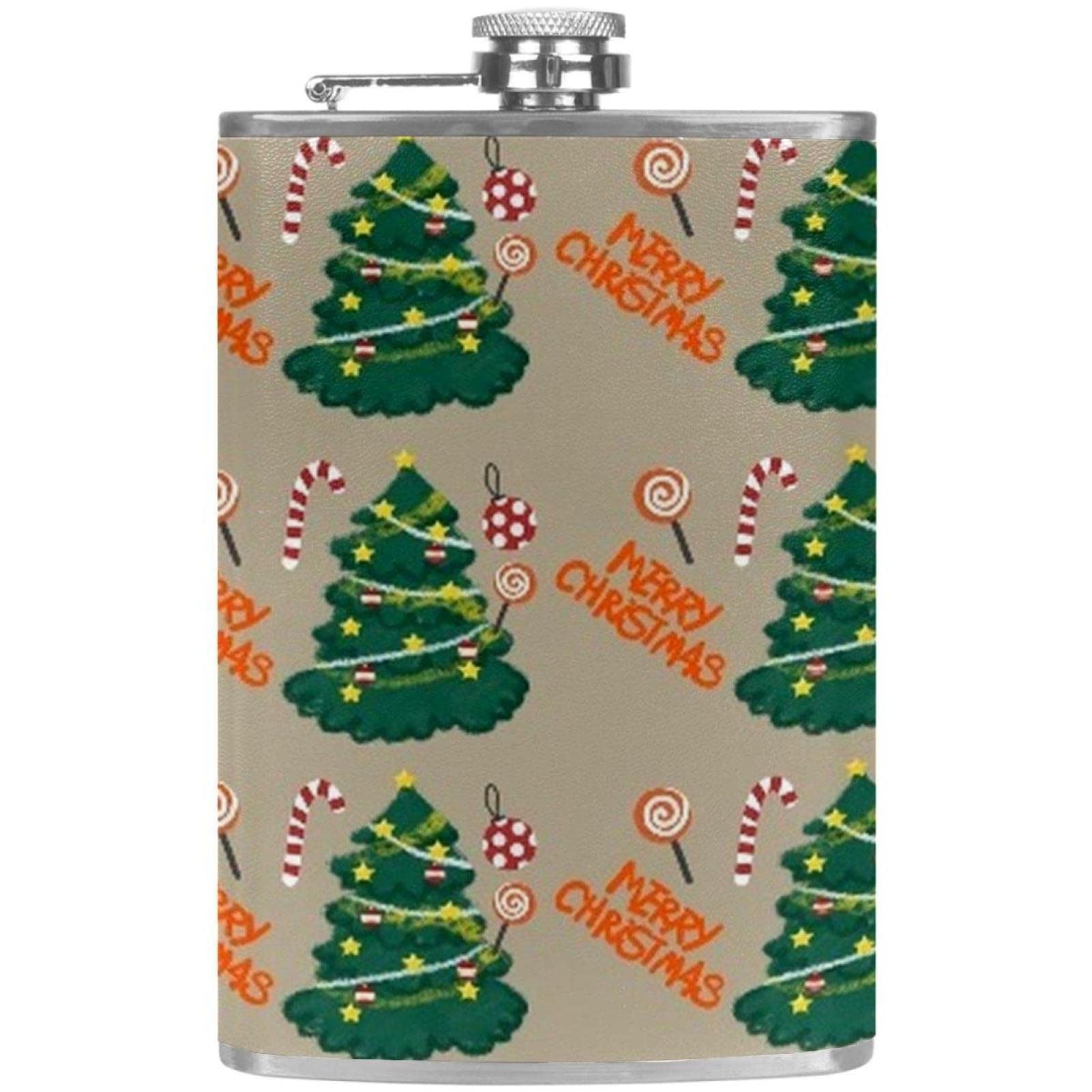 Flasque de poche anti-fuite en acier inoxydable, fiole de Noël zéro coulure avec entonnoir