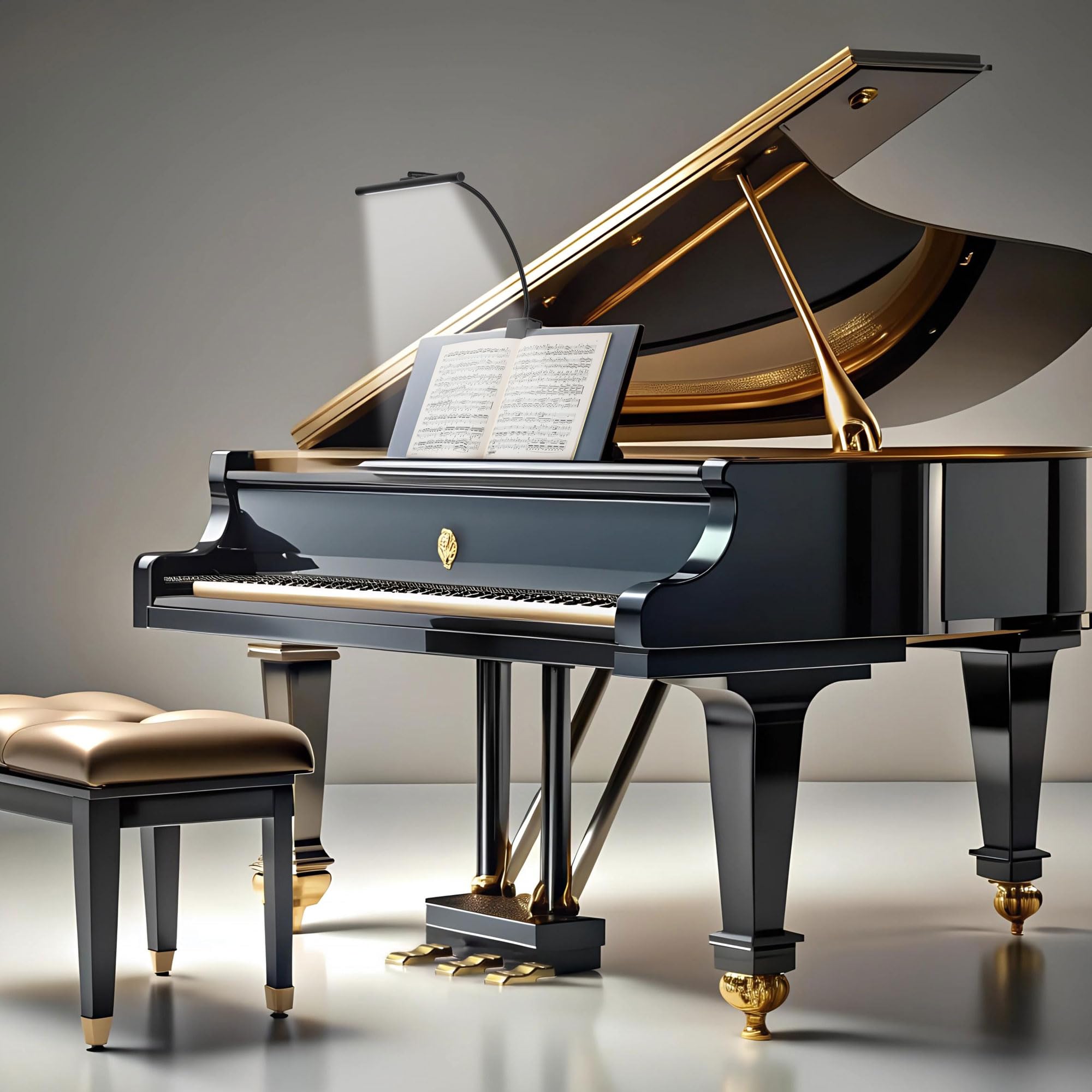Classic Cantabile SM Orchesterleuchte für Notenpult - Dimmbare Klemmlampe LED mit Memory-Funktion - Tischlampe mit Schwanenhals - Warm-weißes Licht, 78 LEDs - Notenpultleuchte - Klavierlampe Schwarz