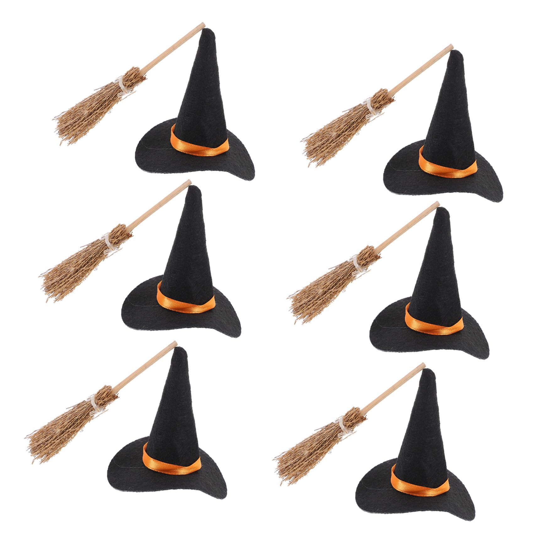 6 Set Di Cappelli Decorazioni Di Halloween Mini Cappelli Da Strega Scopa Da Strega Da Te Per Di Halloween Miniatura Per