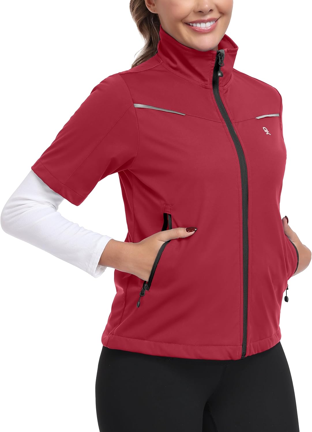 Little Donkey Andy Women's Short Sleeve Jacket Windproof Lightweight Vest for Golf Hiking Running - Image 2