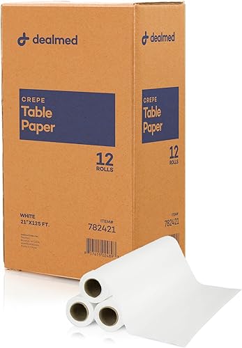 Miniatura 8 de Dealmed Rollo de papel de mesa de examen médico  Fundas desechables para médicos, médicos, cambio de pañales, depilación, quiropráctico, rastreo,