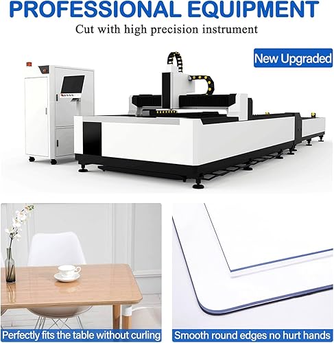 Miniatura 5 de Protector de mesa de plástico transparente de 12 x 54 pulgadas para escritorio de oficina, protector de mesa, mantel rectangular de vinilo de PVC,