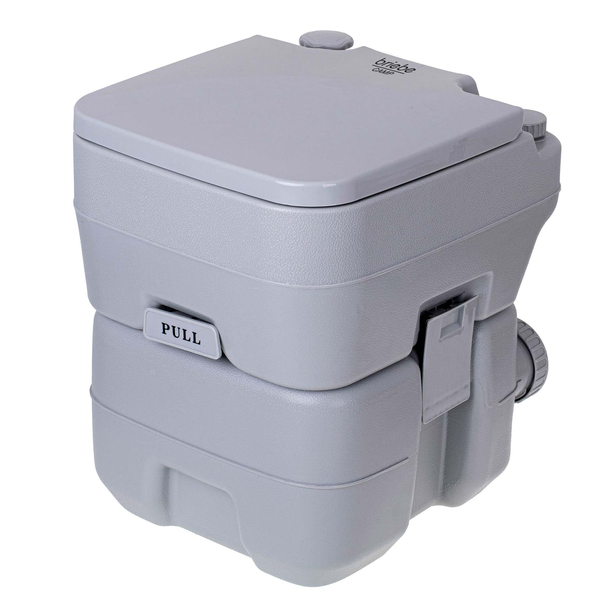 briebe Camp WC Inodoro Portátil Químico Adultos Potty 20L Camping, Camper, Auto Caravana, Water con Descarga Agua 12L, Válvula Drenaje contra Fugas, WC1113