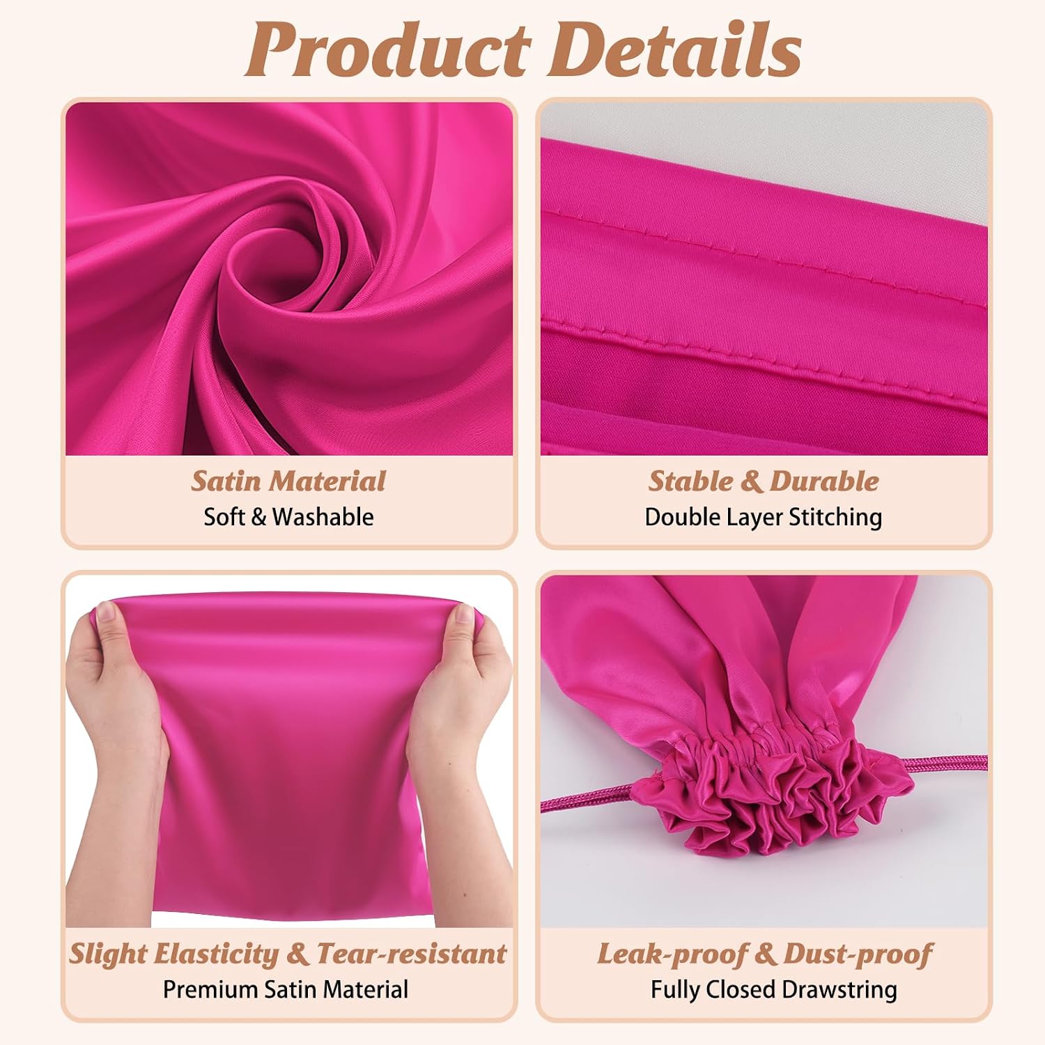 weiwei 9 PCS Satin Adult Toy Storage Bags with Drawstring Soft Adult Game Toy Bag Discreet Toys Organizer Bags Foldable Travel Pouch Wrap Multi Purpose Stuff Sack for Women Men Toys (3 Sizes, Combo 1) image 4
