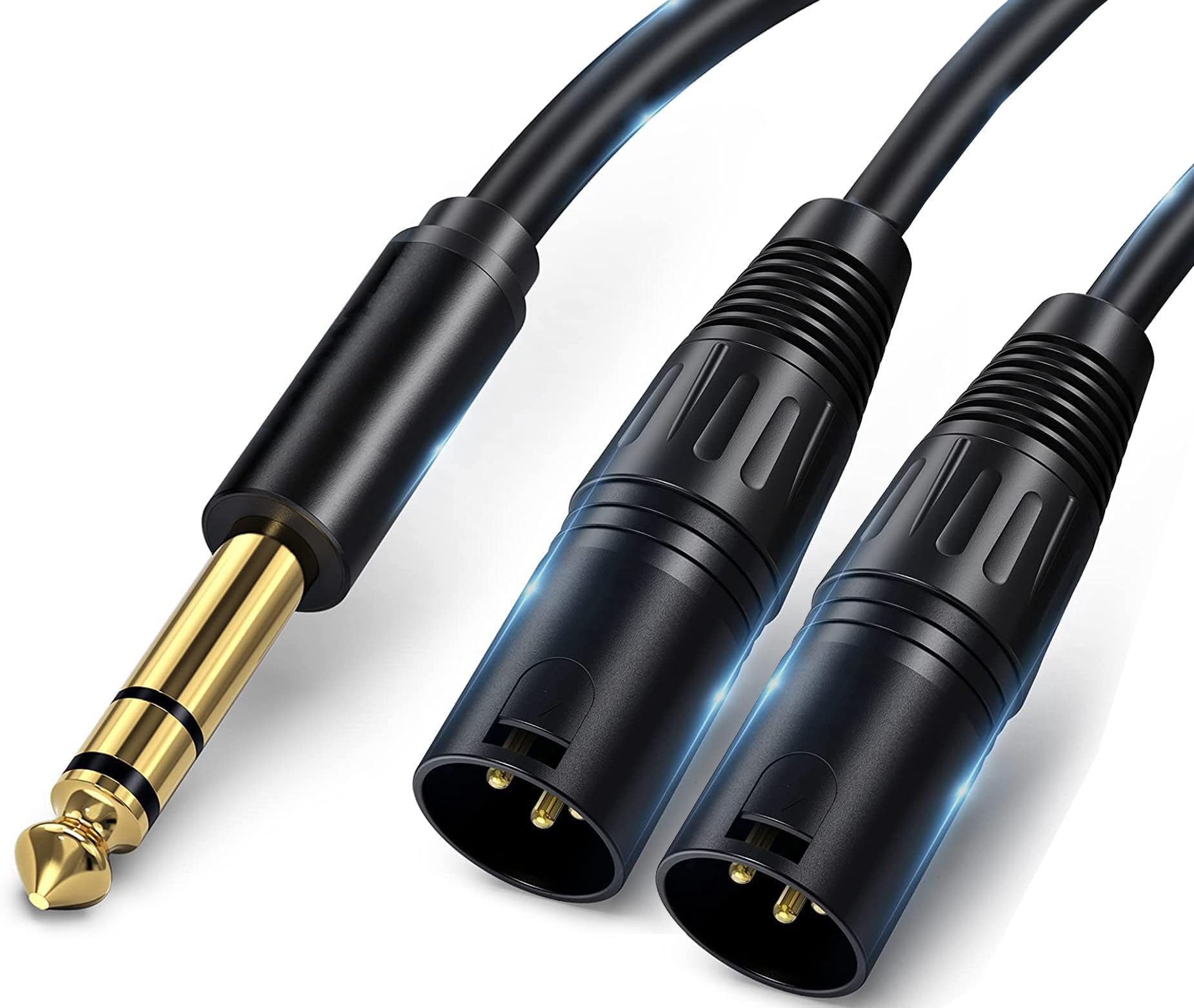 fdealz® [ 50 CM ] 1/4 TRS to Dual XLR Male Y-Splitter Stereo Breakout Cable 1/4 inch (6.35mm) to 2 XLR Patch Cable (6.35MM Male to XLR Male + XLR Male)-picture-20