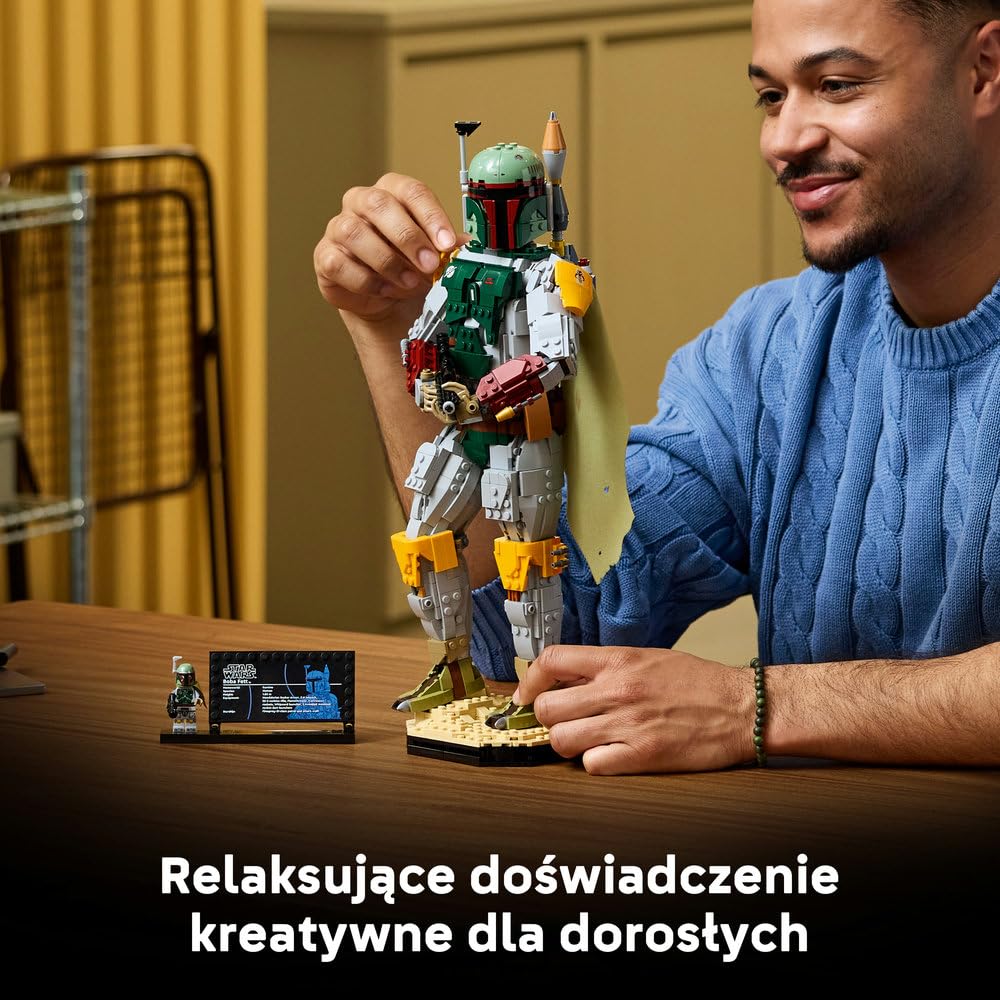 LEGO Star Wars Boba Fett 75455 | Kolekcjonerska figurka, model do ekspozycji, prezent dla fana Star Wars, zestaw klocków dla dorosłych, 1544 elementy