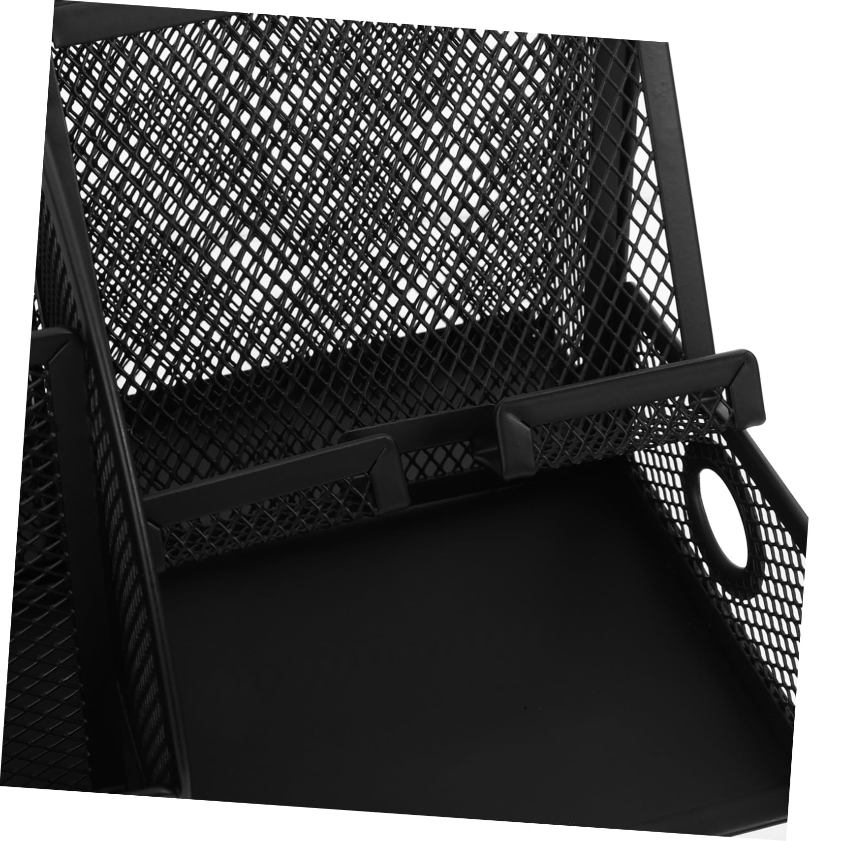 NUOBESTY Organizer da Scrivania in Metallo Portapenne Multifunzione Nero 7 Scomparti Compatto per Ufficio e Studio Contenitore Portaoggetti per Cancelleria