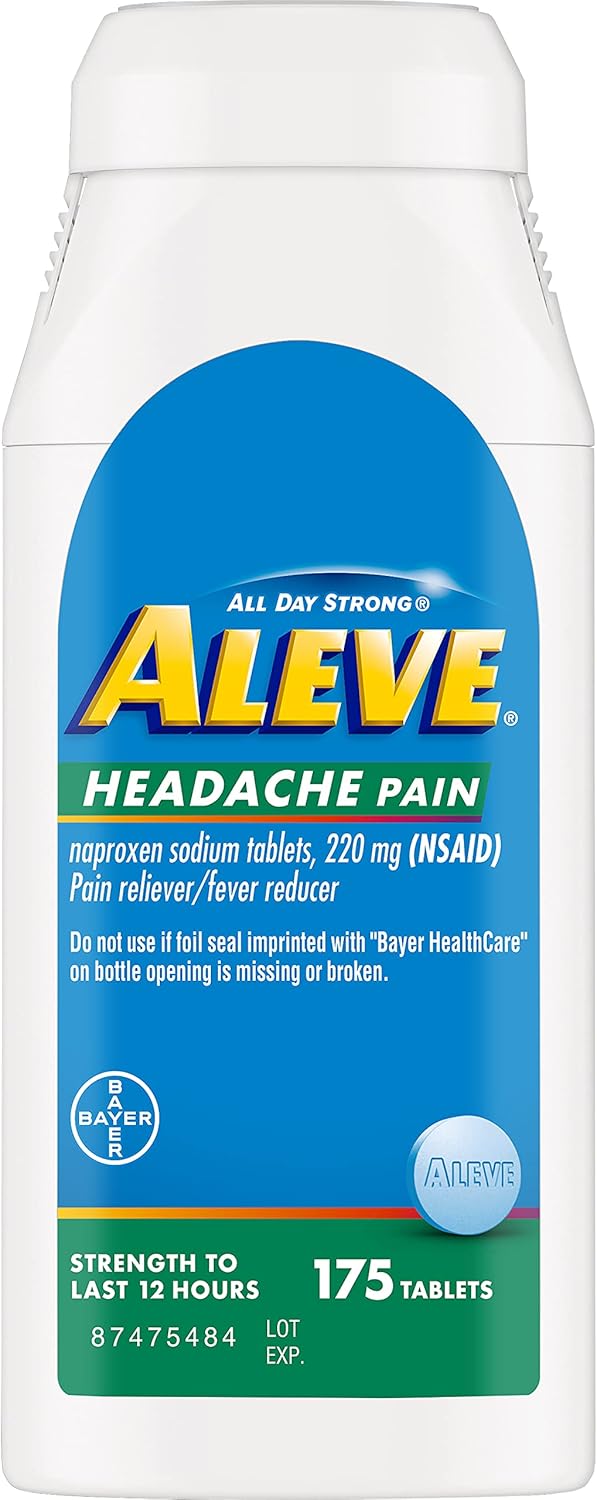 Buy Aleve Headache Pain Tablets, Naproxen Sodium for Pain Relief ‐175