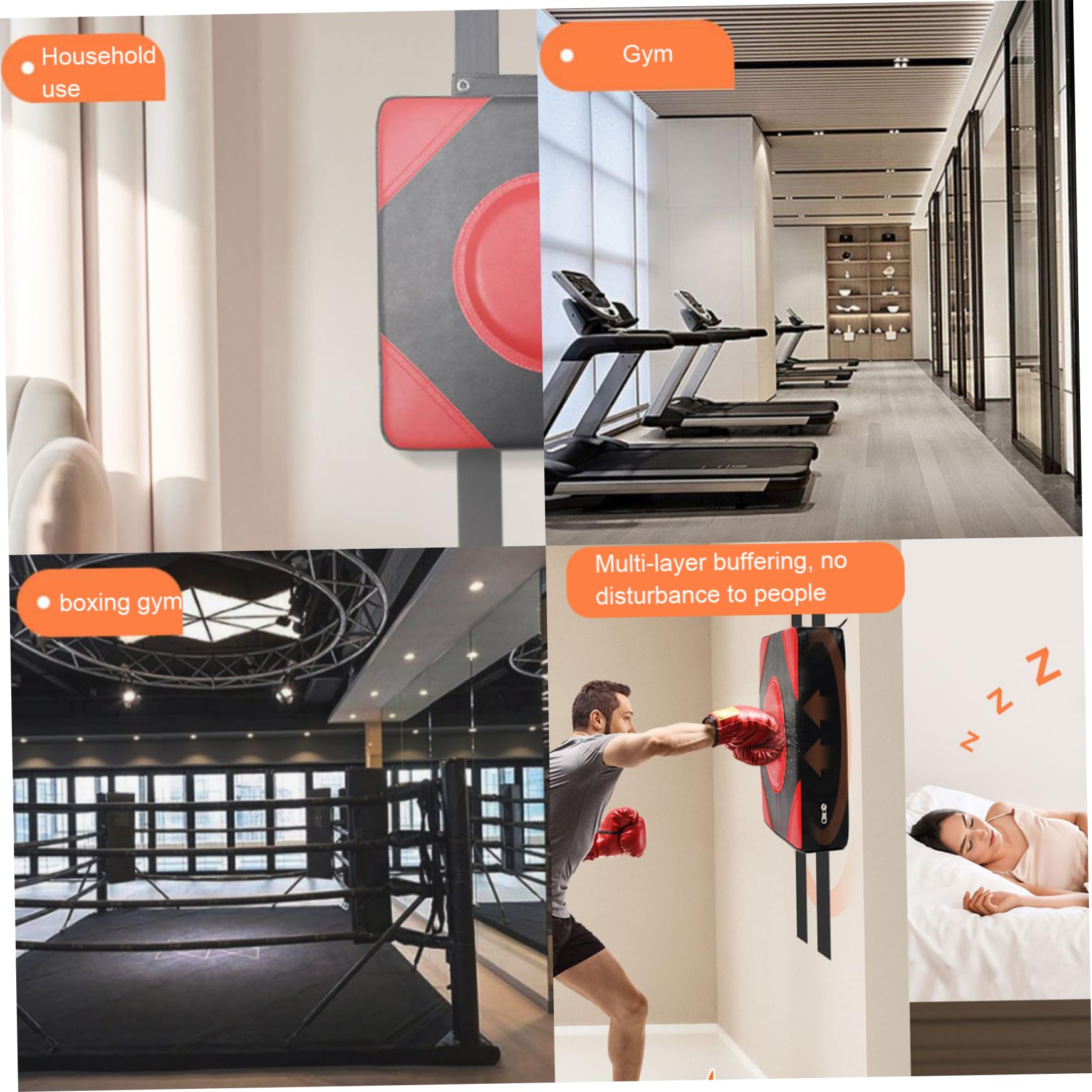 Almohadilla de puñetazo montada en laPared Ajustable, Cojín de perforación para Boxeo, Esteras de Pared de Boxeo (40x40x10 cm)
