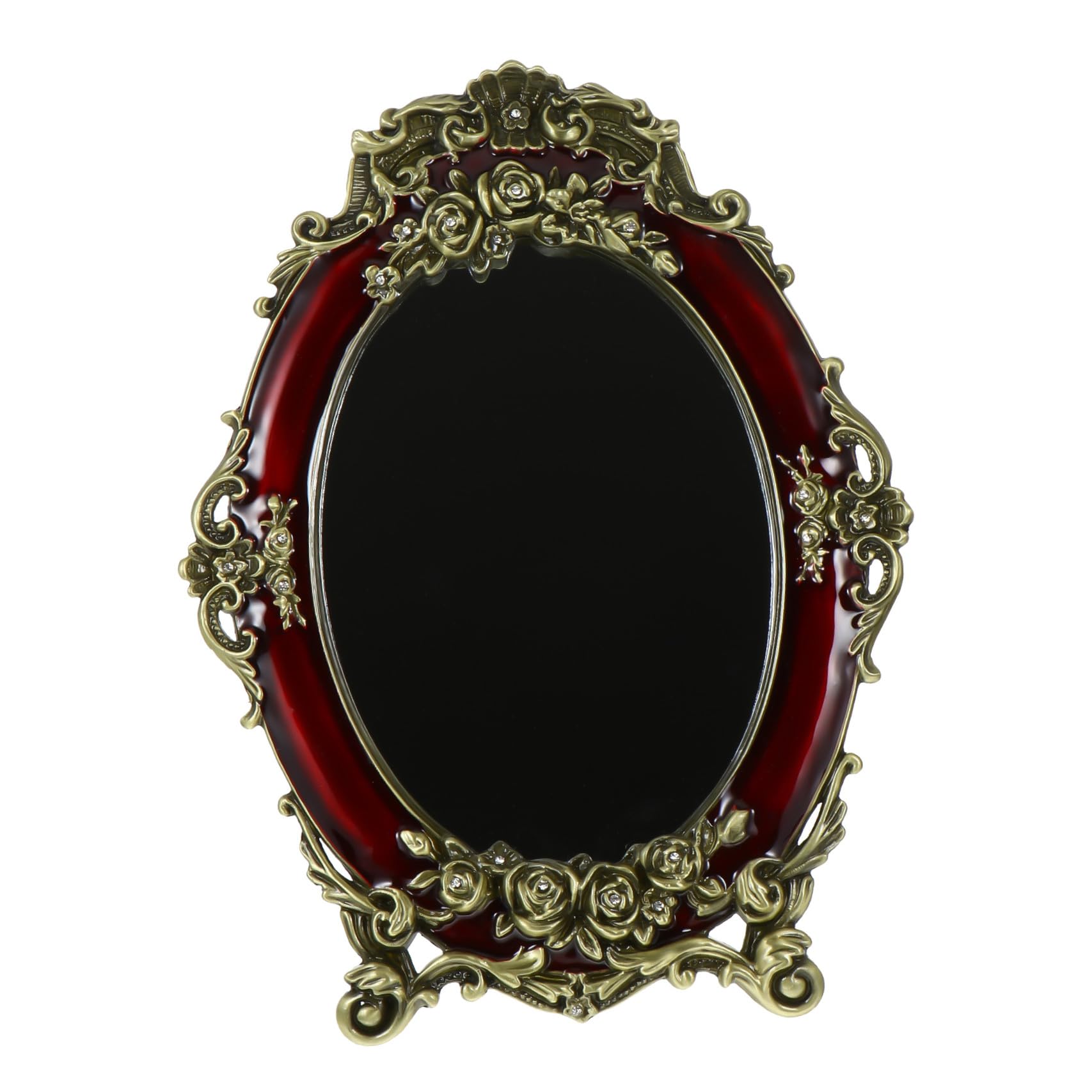 Miroir de maquillage vintage à texture relief pour coiffeuse élégante