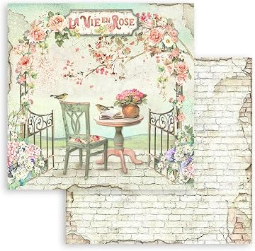 STAMPERIA INTERNATIONAL, KFT PAPER PAD 12X12 10PK HOUSE ROSE, 30.5 x 30.5 (12 x 12), Multicoloured