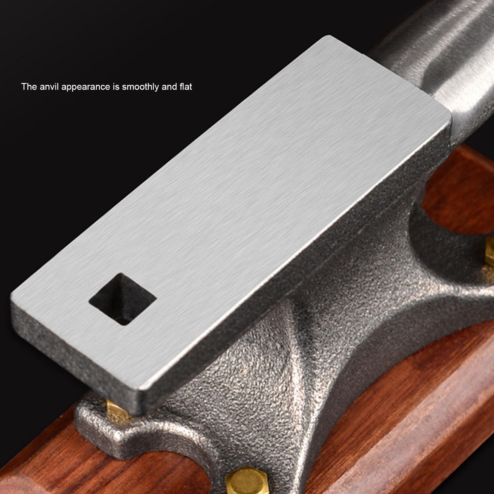 VBESTLIFE Mini-Hornamboss, Amboss aus Kohlenstoffstahl mit Stoßdämpfendem Grundmetall aus Holz für die Schmuckherstellung, Metallschmieden und Stampfen
