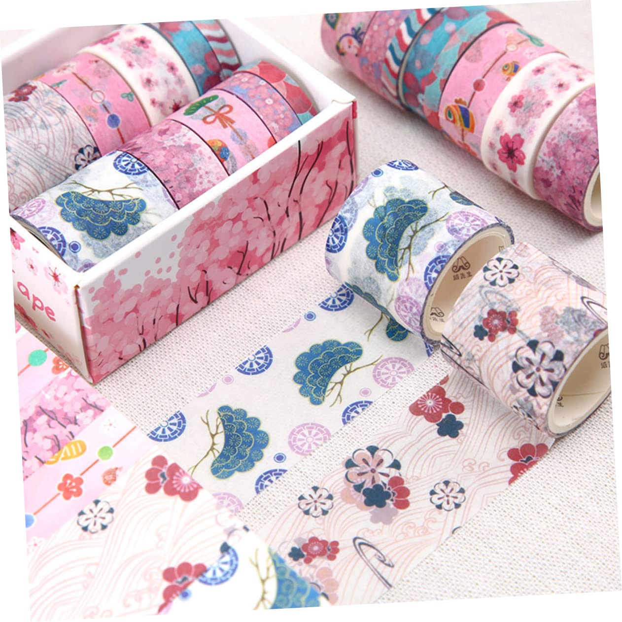 STOBOK 10rotoli Washi Tape Decorativo Nastro Adesivo Per Fai Te Decorazioni Regali Scrapbook Motivo Albero Di Ciliegio