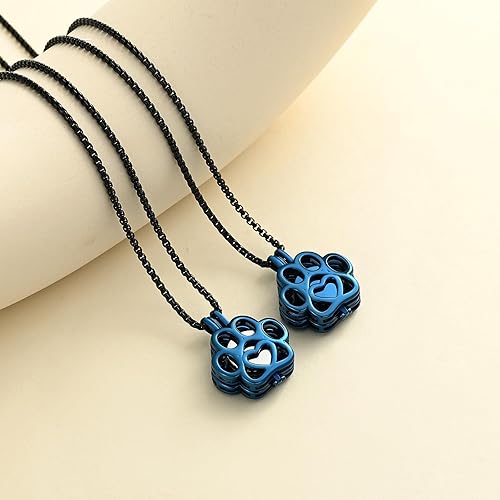 Miniatura 82 de Oinsi Joyería de Cremación de Mascotas Para Cenizas Para Perro/Gato con Forma de Pata de Acero Inoxidable Medallón Conmemorativo Collar de Urna Mini