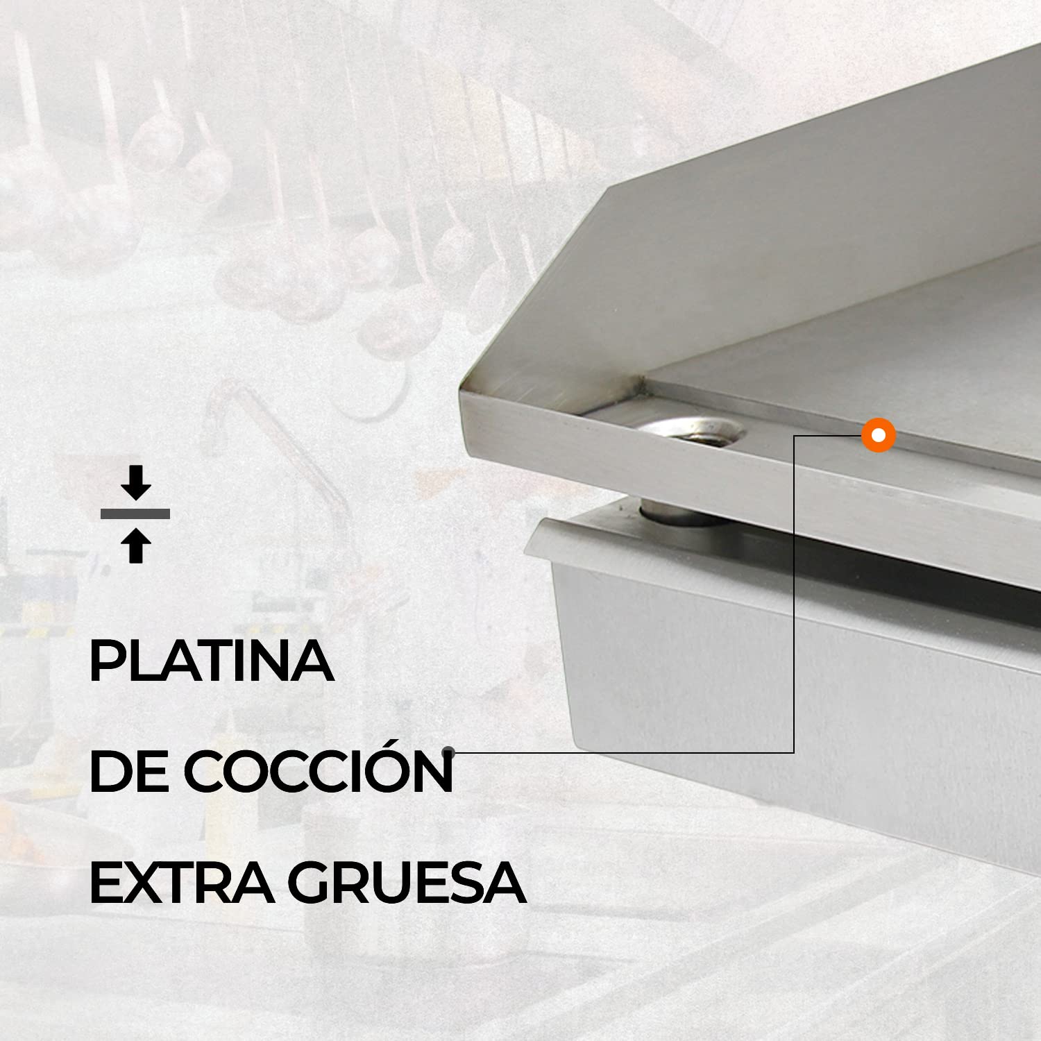 Plancha Profesional Antiadherente Eléctrica de 50cm de Acero Inoxidable Grill Parrilla de Asar Cocina Cocción Barbacoa BBQ+Protector contra Salpicaduras+Cajón Drenaje para Grasa+Termostato Ajustable
