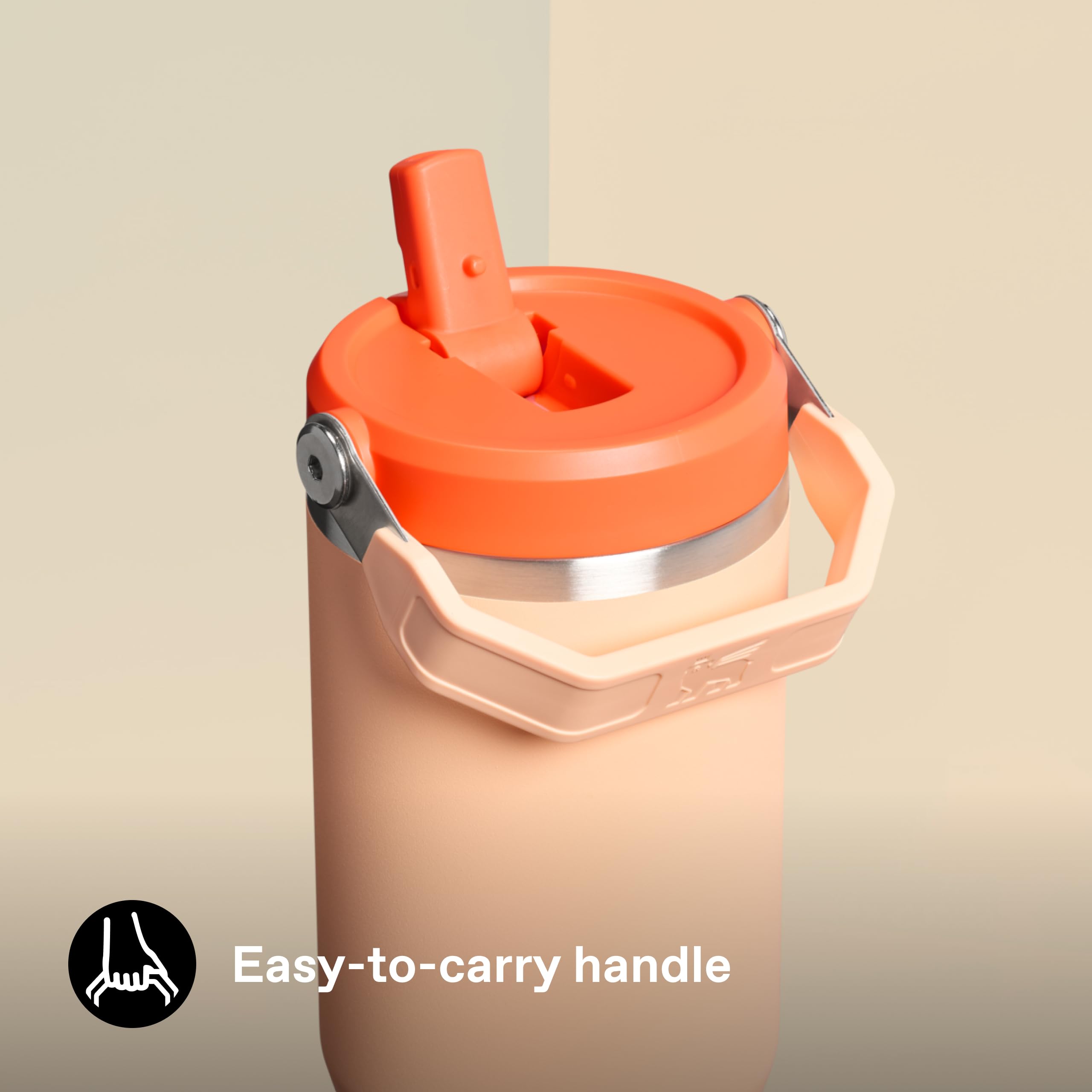 Stanley 1913 Flip Straw Tumbler 1.0 Borraccia Con Cannuccia 0.89L - Fredda Per 12 Ore - Borraccia Termica Senza BPA - Bottiglia Acqua Facile Da Trasportare - Lavabile In Lavastoviglie - Orange Sherbet