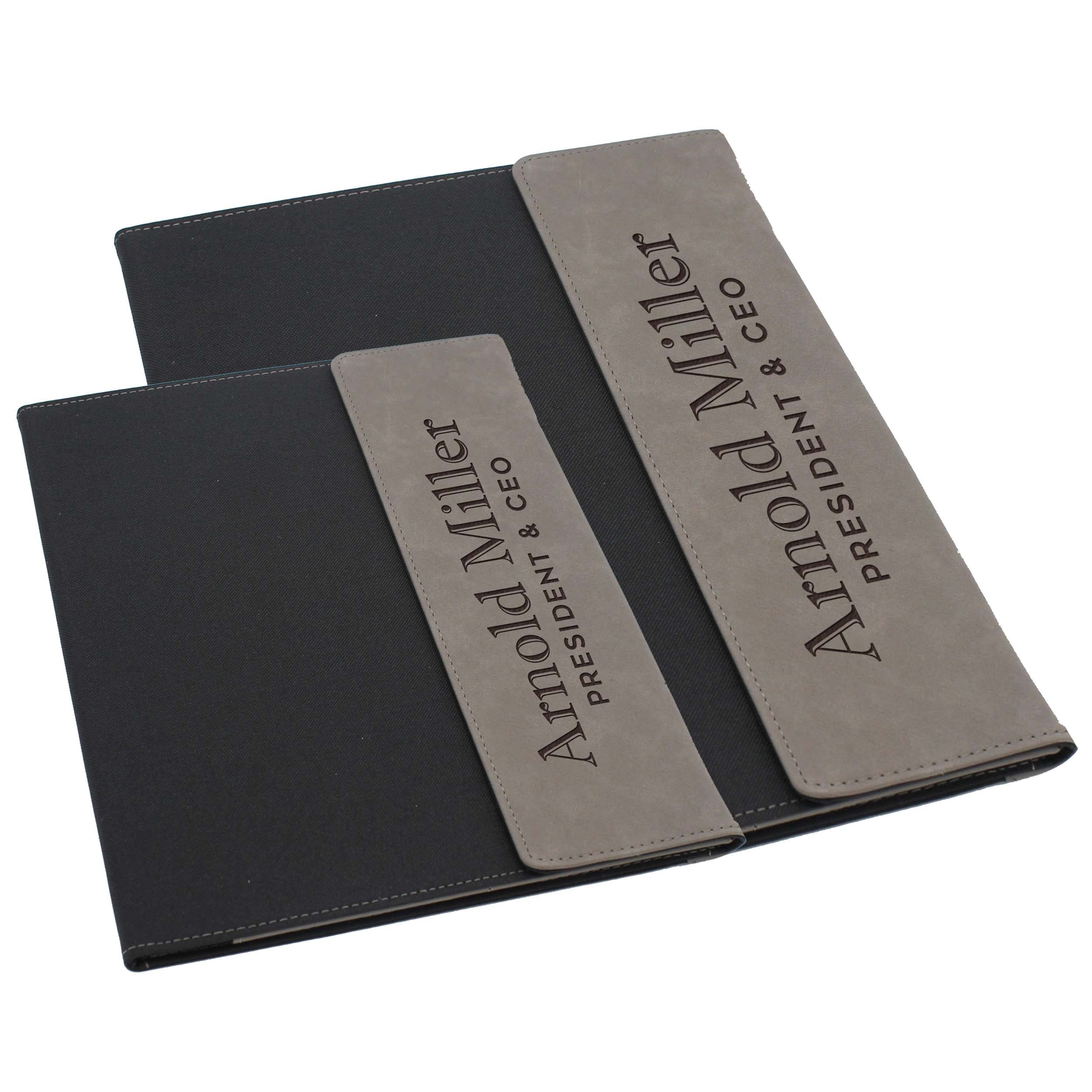 My Personal Memories Customized Canvas Portfolio - Customized and Monogrammed Notepad, Padfolio, Business, Student, Teacher, Gift (Gray Flap)