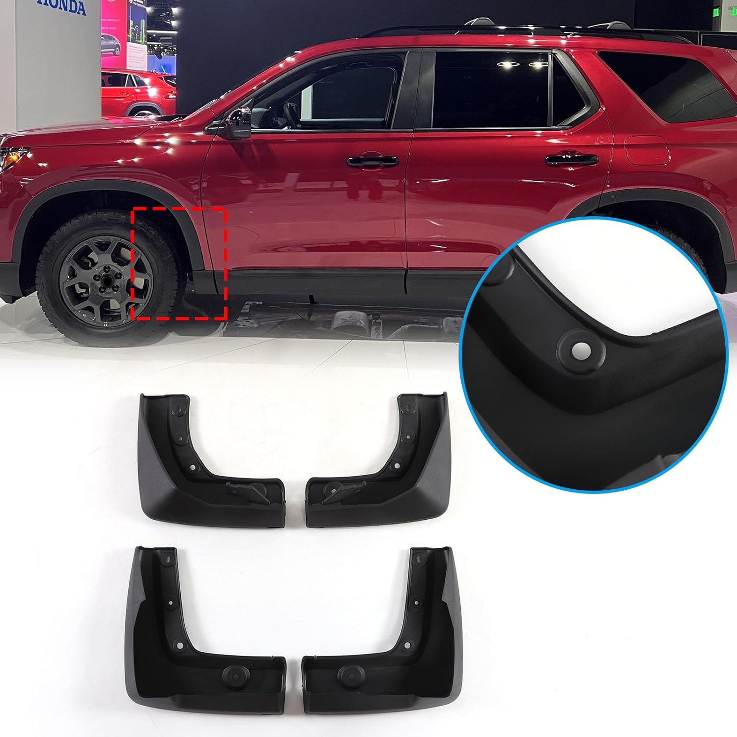 Mud Flaps for Honda Pilot 2023 2024 2025 Accessories, All Weather Mud Guards Splash Guards Front & Rear Set of 4PCS
