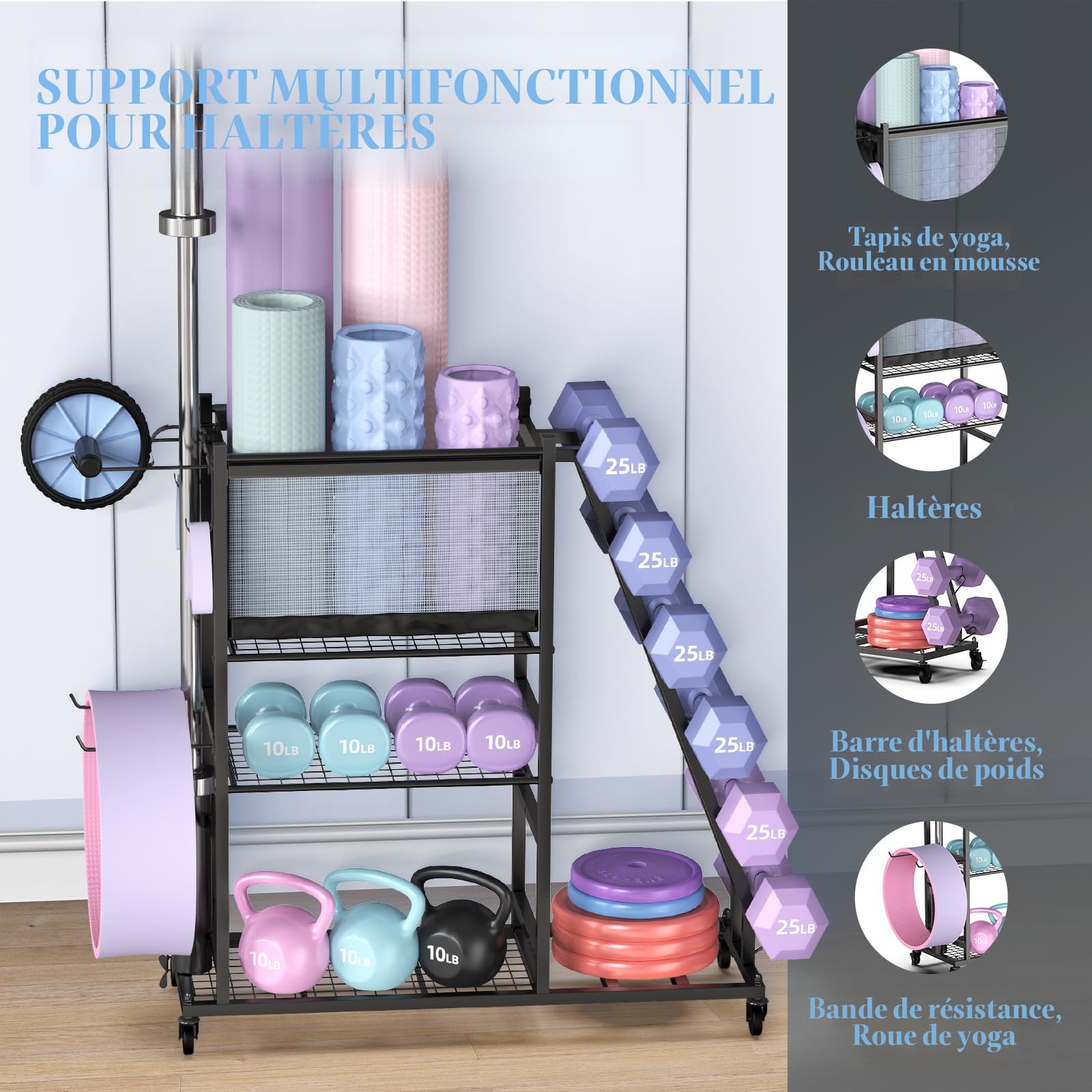 Misounda Support Poids Musculation Multifonctionnel, Support