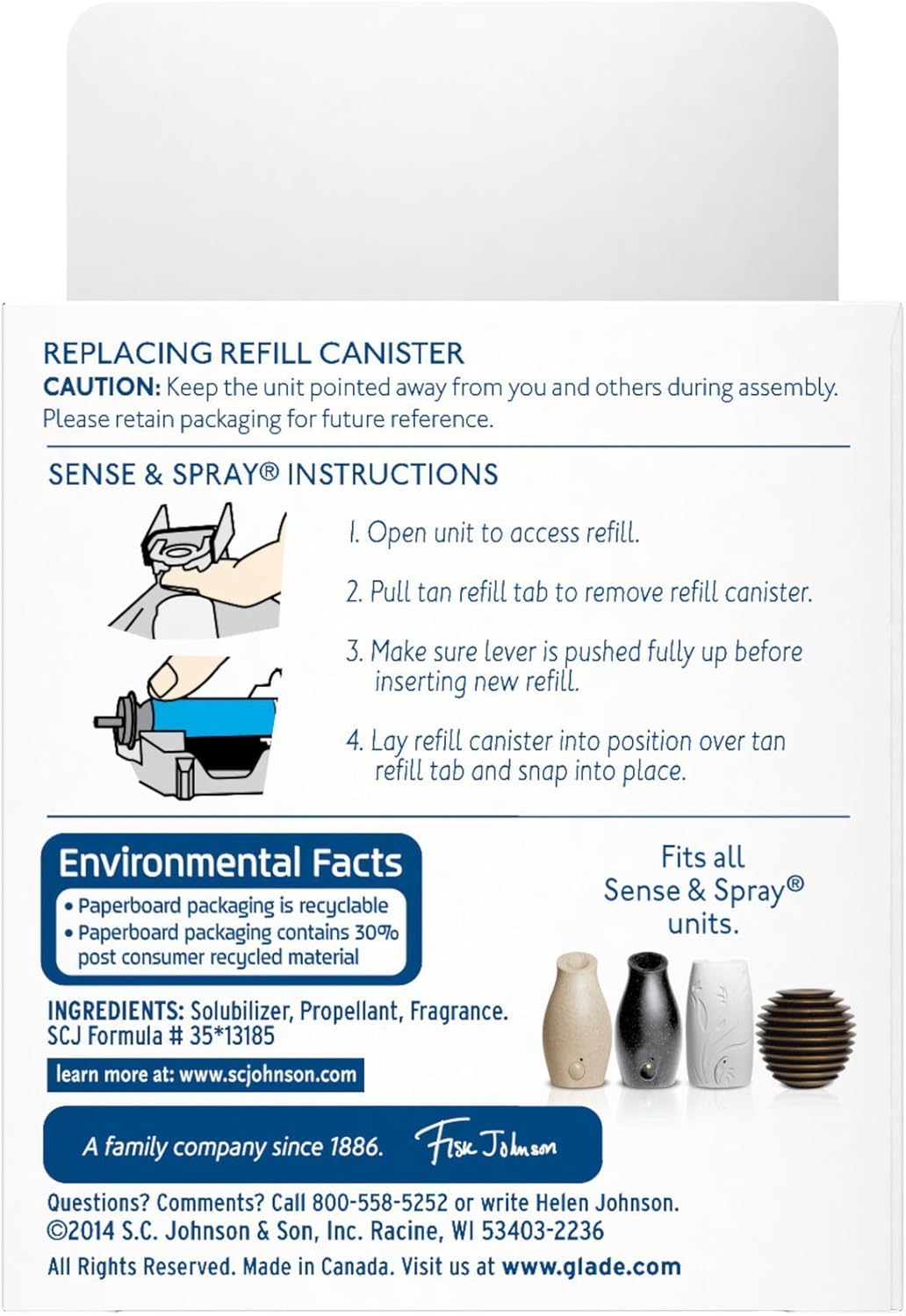 Glade Sense & Spray Automatic Air Freshener, Clean Linen, 2ct, 0.86 Ounce