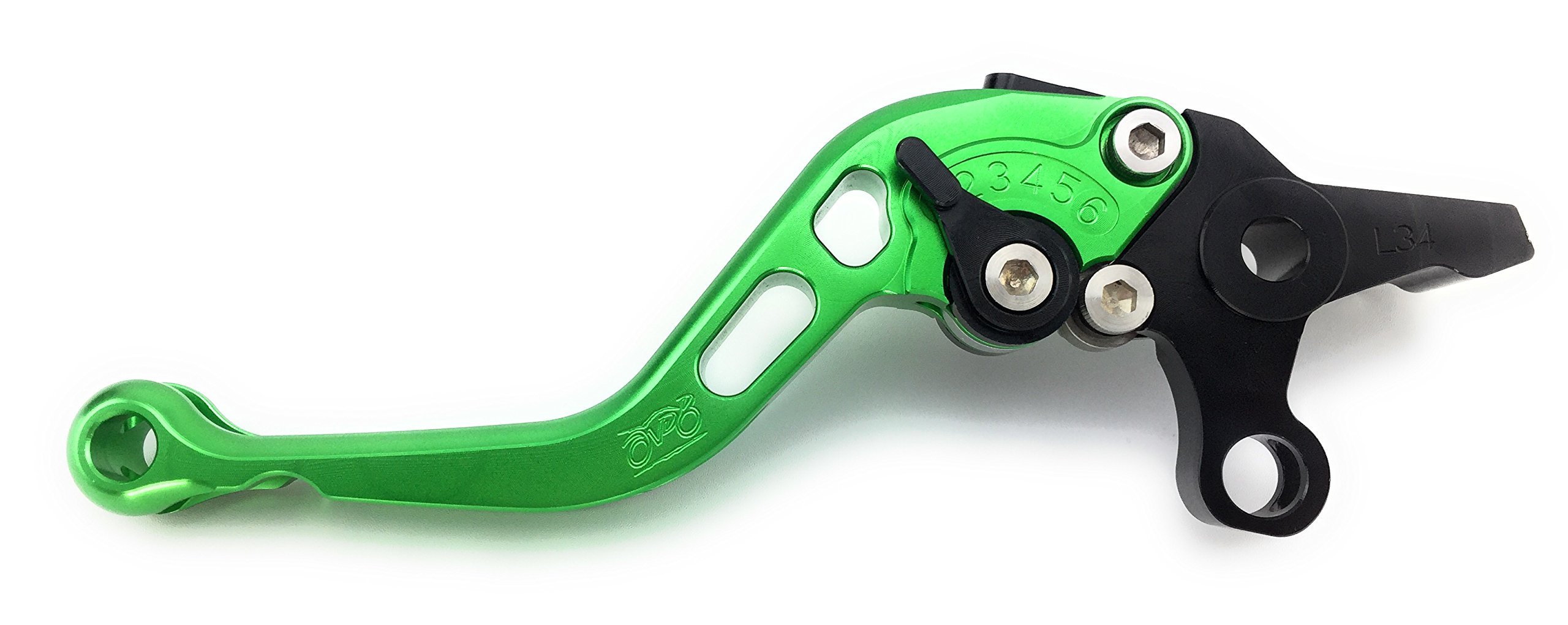 AVDB-moto Paire de leviers courts compatible avec Kawasaki ZZR 1400 Performance Sport 2016-2018 (Vert/Noir)