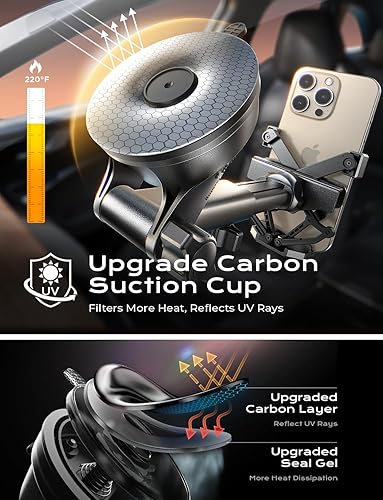 Miniatura 4 de AINOPE Soporte de teléfono para coche 3-1 Gravedad Soporte de teléfono para salpicadero de automóvil, parabrisas, ventilación de aire, soporte de