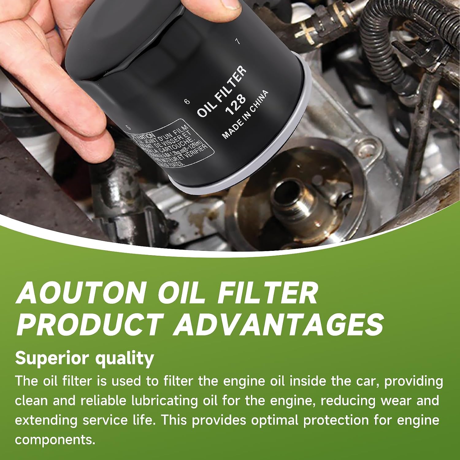 49065-0724 Oil Filter Replacement, for kawasaki FX850V FX801V FJ180V FH381-721V FH601-770D FX751-FX1000V Engine Models, 49065-7010 oil filter elment, AM107423 120-634 1016467, Pack of 2