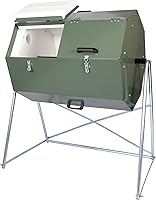 Jora JK 270 Composter: 70 Gallon Dual Chamber Outdoor Tumbler, Galvanized Steel, Fast Hot Composting