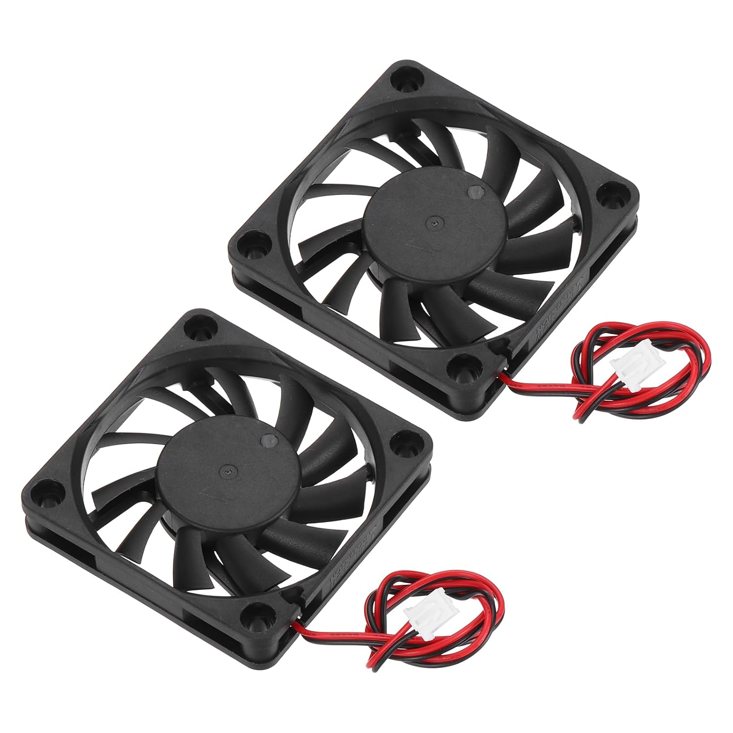MECCANIXITY 2 Pcs DC12V Brushless Cooling Fan 0.24A 60x60x10mm 2Pin 2Wire High Speed Quiet for 3D Printer Computer Case Video Equipment DIY Ventilation Project 1500-2200RPM