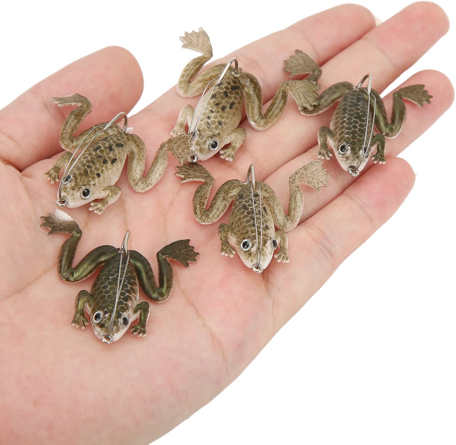 5Pcs Frog Lure, 3g Soft Lifelike Frog Bait with Weedless Hook