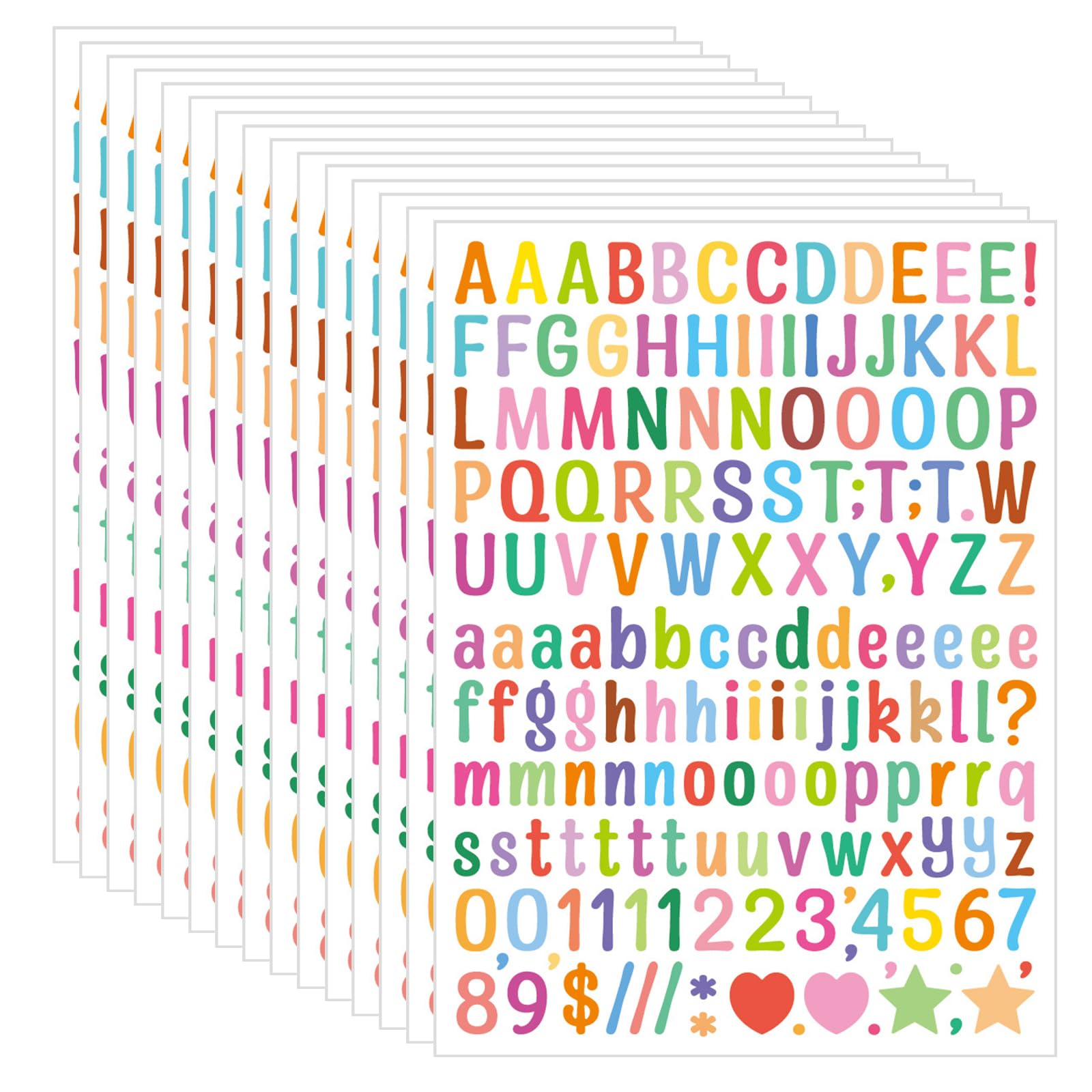 Satiskid 15 Sheets Self Adhesive Vinyl Letter Number Stickers Set 0.5 Inch Waterproof Alphabet Number Stickers for DIY Scrapbooking, Sign, Water Bottles, Crafts, Kitchen, Window, Mailboxes