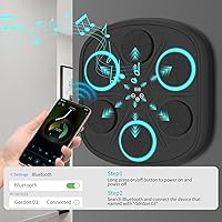 Vista 2 de Music Boxing Machine, Wall Mounted Punching Bag with Bluetooth, Boxing Training Workout Equipment with Gloves, Ideal Gift for Kids and Adults, Home