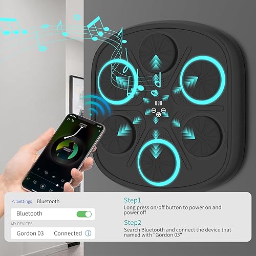 Miniatura 2 de 2025 Upgraded Music Boxing Machine for Adults and Kids, Large Size Wall Mounted Boxing Training Equipment with Gloves, Punching Bag for Home,