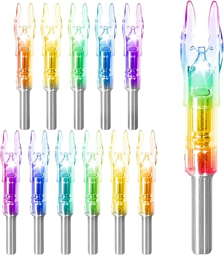 Miniatura 16 de 6/12 PCS S Lighted Nocks for Arrows .244"/6.2mm Inside Diameter Lighted Arrow Nocks for Archery Hunting