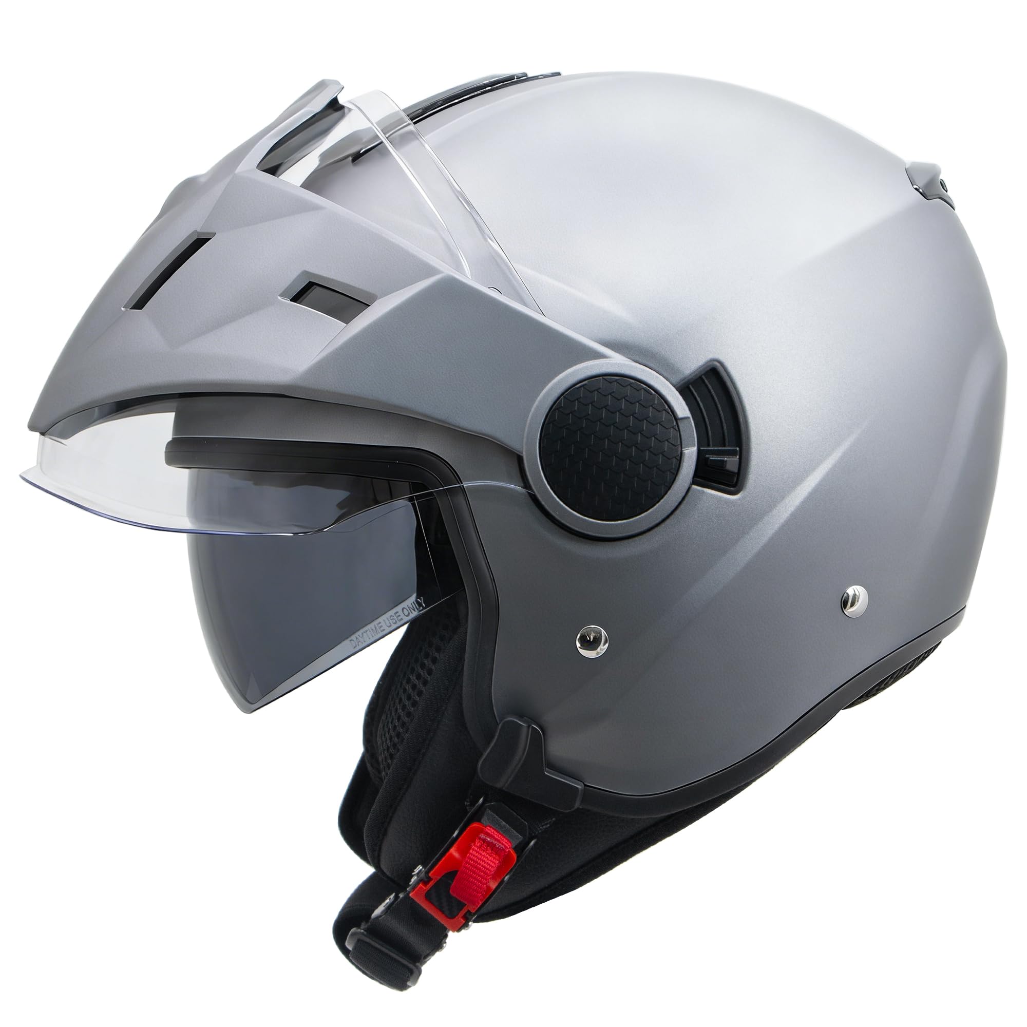 Zorax Zor-629 Motorbike Open Face DVS Helmet With Removable Peak ECE 2206 Approved - Matt Black M(57-58) — view 10